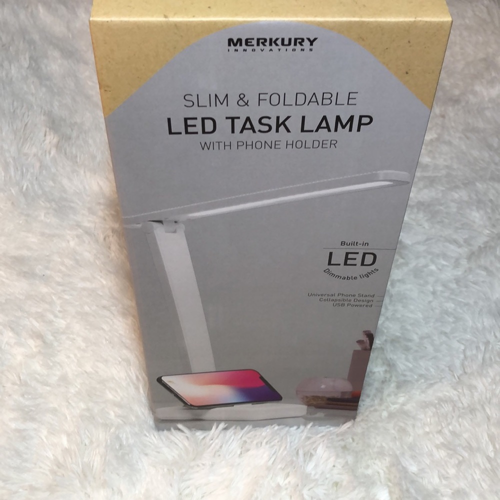 💡 LED Task Lamp Slim & Foldable with Phone Holder  NIB Desk Light Portable NIB